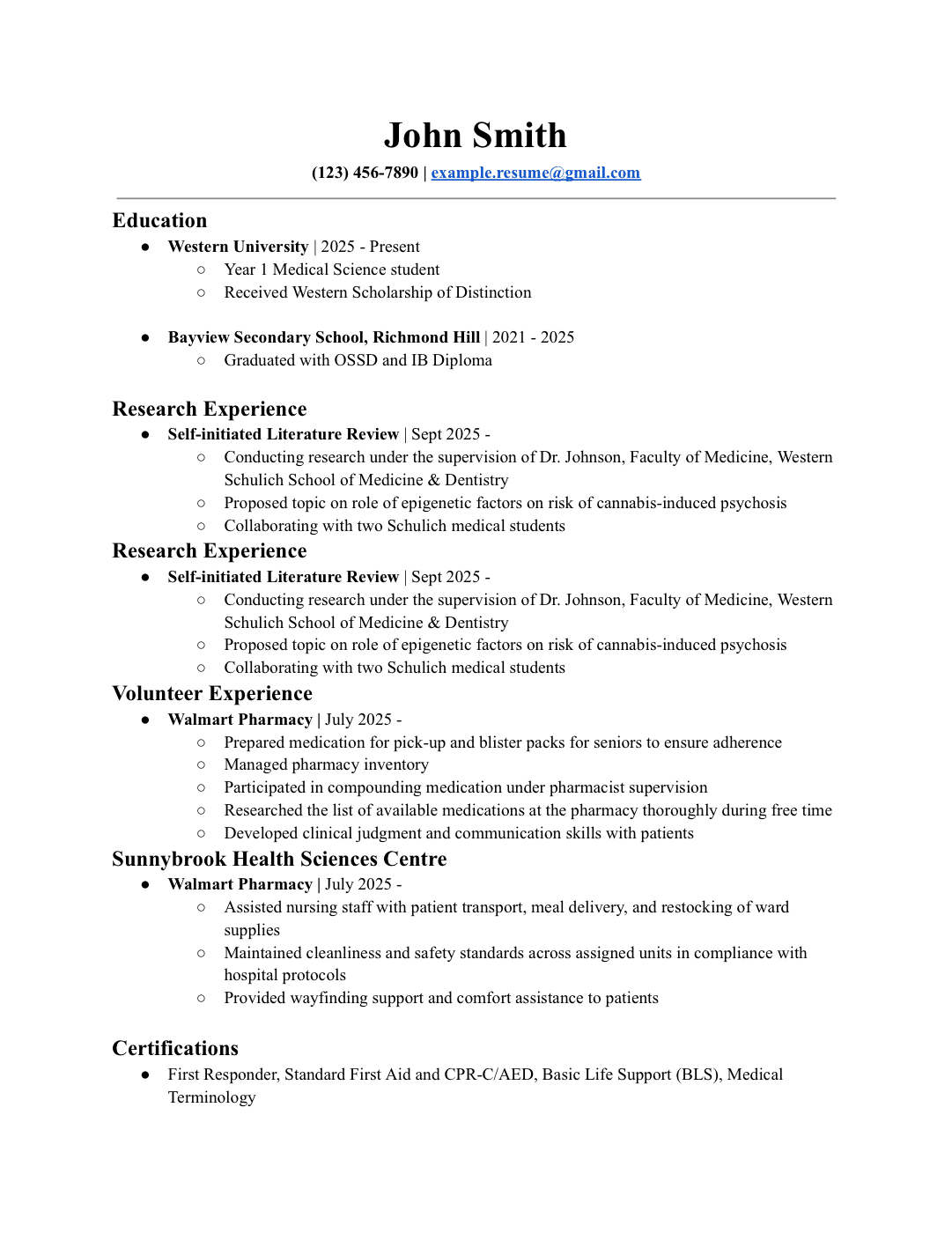 Before resume preview